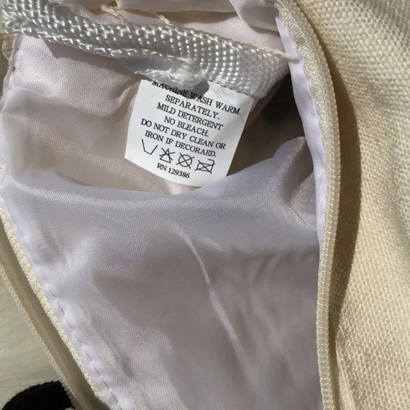 Designer-inspired detachable wristlet lightweight-canvas bag with crystal C logo - Picture 8 of 8